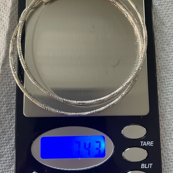 Sterling Silver 2.5" Large .925 Textured Hoops - Picture 8 of 10